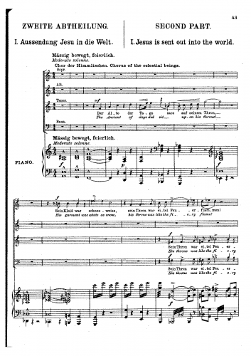 Draeseke - Christi Weihe, Op. 71 - Vocal Score Zweite Abtheilung - Vocal Score