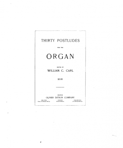 Various - 30 Postludes for the Organ - Organ Scores - Score