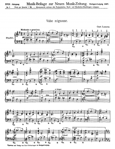 Lazarus - Valse mignonne - Score