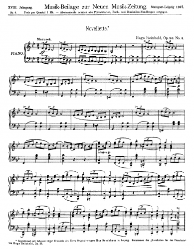Reinhold - 8 Noveletten - 4. Mazurek in G minor