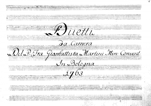 Martini - Duetti da Camera - Score