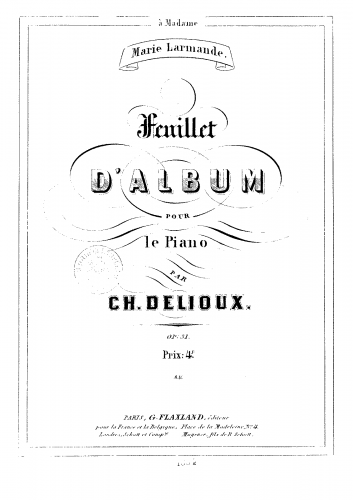 Delioux - Feuillet d'album - Score