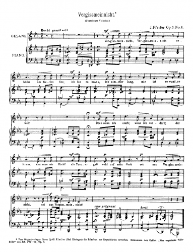 Pfeifer - 4 Ungarische Volkslieder - 1. Vergissmeinnicht