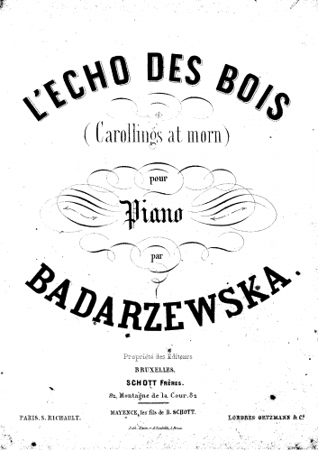 B?darzewska-Baranowska - L'Écho des bois - Score