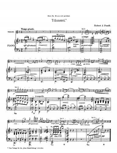 Poselt - Träumerei - Piano Score