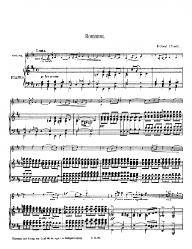 Poselt - Romanze - Piano Score