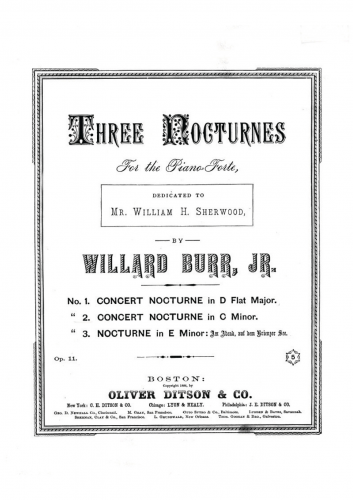 Burr - 3 Nocturnes, Op. 11 - 2. Concert Nocturne in C minor