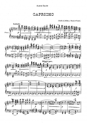 Alsina y Maristany - Capricho - Score