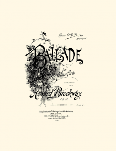 Brockway - Ballade, Op. 10 - Score