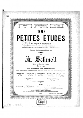 Schmoll - 100 Petites Études - Troisième Série