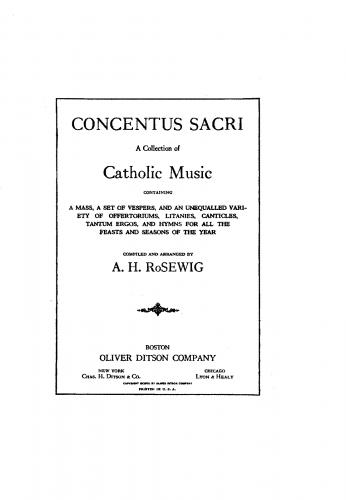 Rosewig - Concentus Sacri - Score