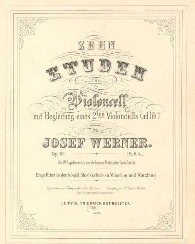 Werner - 10 Etuden, Op. 16 - Score