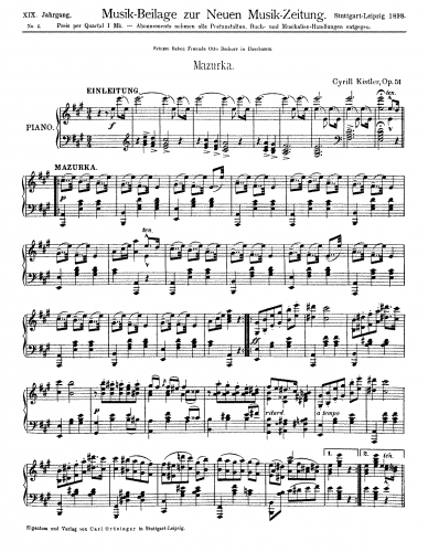 Kistler - Mazurka - Score