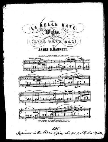 Barnett - La belle Kate - Score