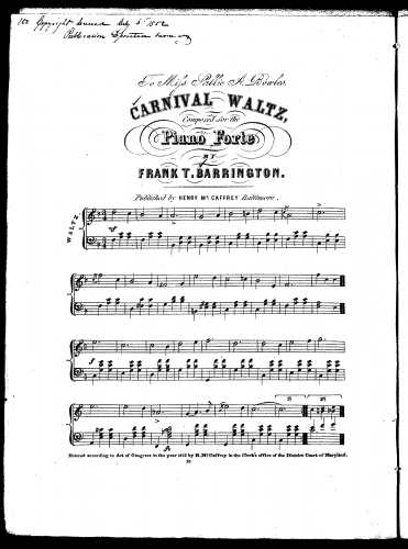 Barrington - Carnival Waltz - Score