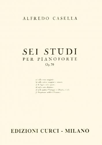 Casella - 6 Studi, Op. 70 - Score