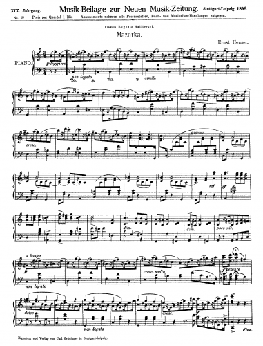 Heuser - Mazurka in C major - Score