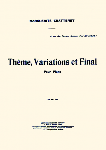 Chattenet - Thème, Variations et Final - Score