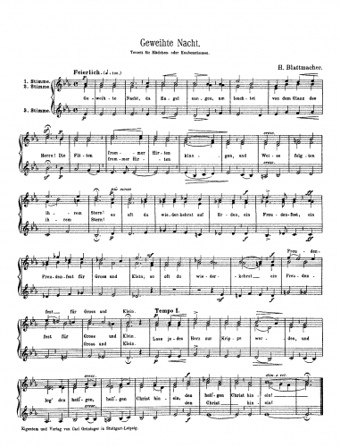 Blattmacher - Geweihte Nacht - Score