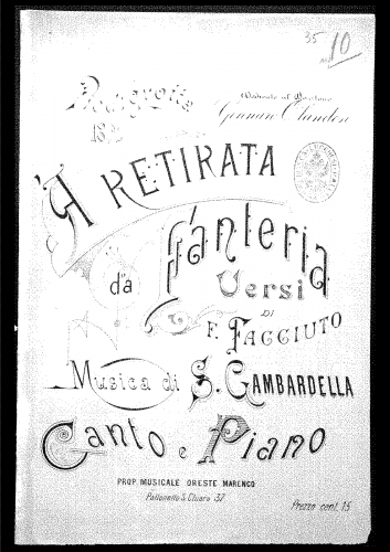 Gambardella - 'A retirata d' 'a fanteria - Score