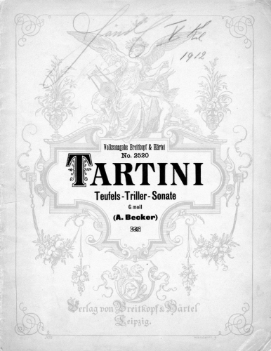 Tartini - Violin Sonata in G minor, B.g5 - For Violin and Piano (Becker)