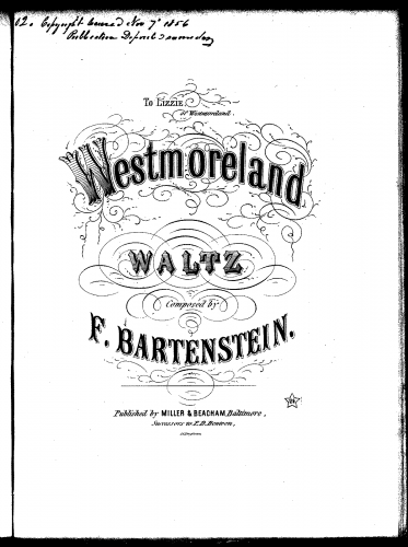Bartenstein - Westmoreland Waltz - Score