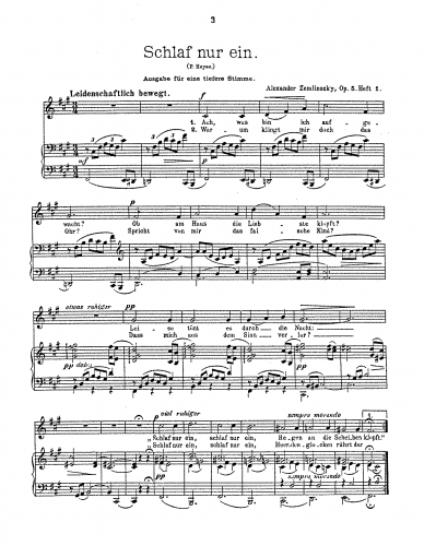 Zemlinsky - Gesänge, Op. 5 - Score