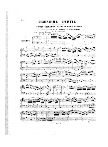 Jancourt - Méthode théorique et pratique pour le basson - 3 Grandes Sonates pour 2 Bassons