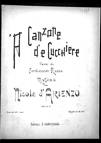 D'Arienzo - 'A canzone d' 'e cucchiere - Score