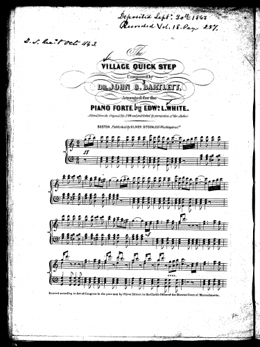 Bartlett - Village Quick Step - For Piano (White) - Score