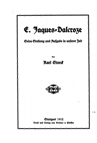Storck - E. Jaques-Dalcroze - Complete Book