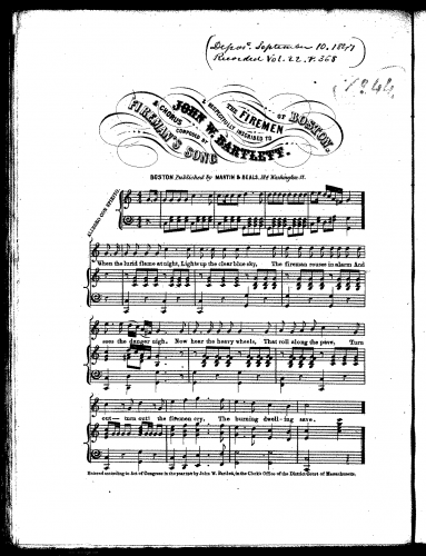 Bartlett - Fireman's Song - Score
