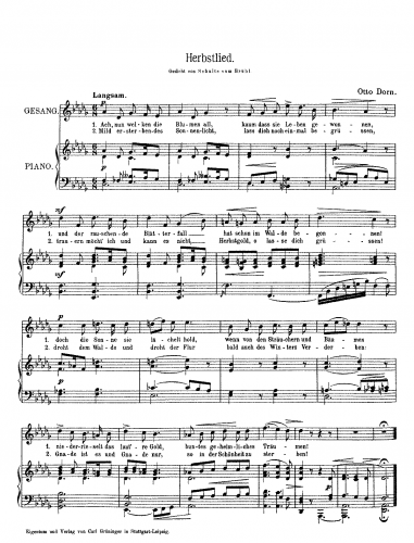 Dorn - Herbstlied - Score