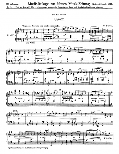 Bartel - Gavotte in D major - Score