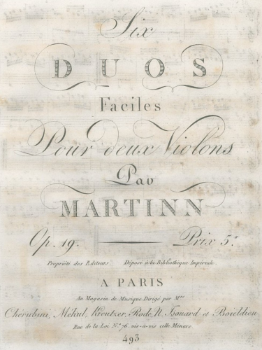 Martinn - 6 duos faciles, Op. 19 - Score