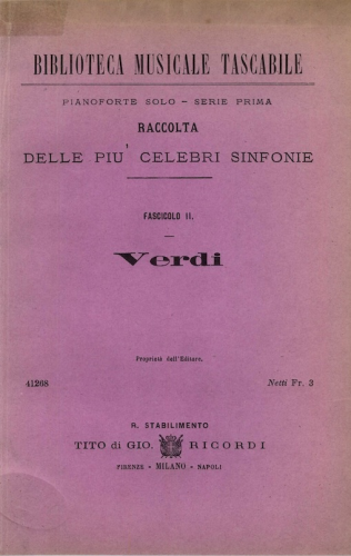 Various - Raccolta delle piÃ¹ celebri sinfonie [di] Auber, Cagnoni, Pedrotti [e] Rossi