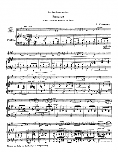 Wöhrmann - Romanze - Piano Score
