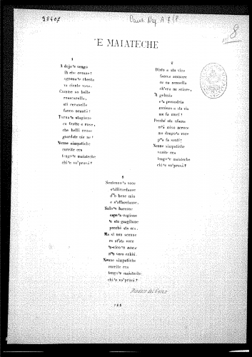 Gambardella - 'E maiateche - Score