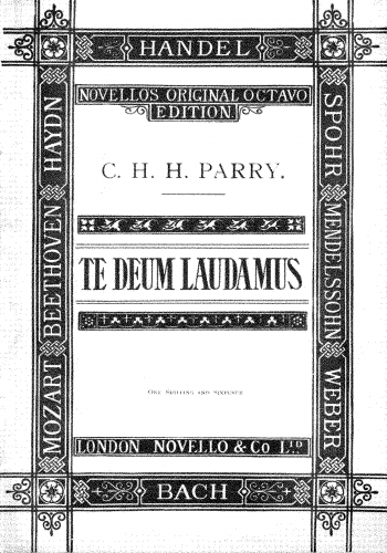 Parry - Te Deum laudamus in D - Vocal Score - Score