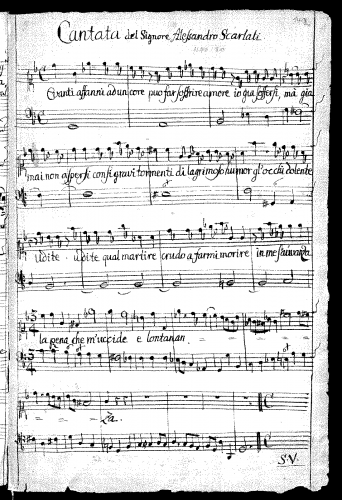 Scarlatti - Quanti affanni ad un core ; Lontananza in amore - Score