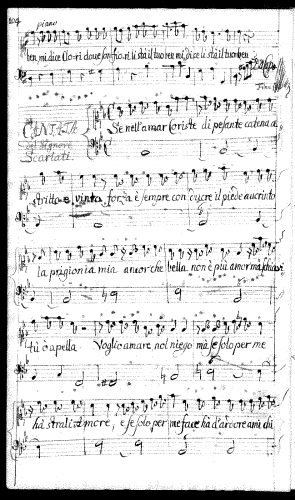 Scarlatti - Se nell'amar Coriste - Score