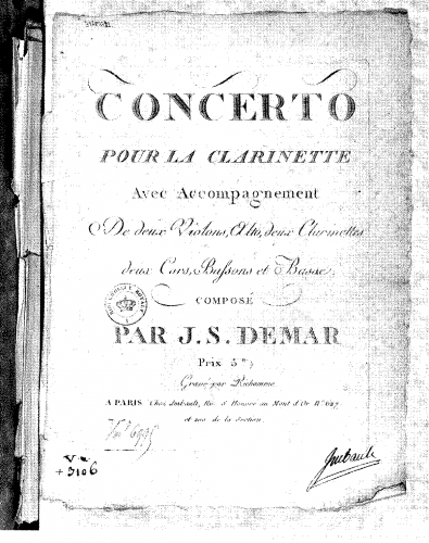 Demar - Clarinet Concerto in E-flat major