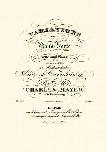 Mayer - Variations sur une Walse - Score