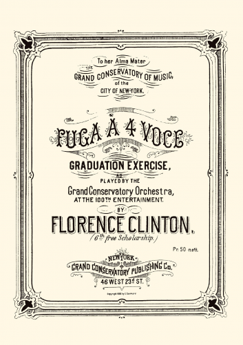 Clinton - Fuga à 4 Voce - For Piano solo - Score