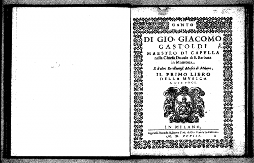 Gastoldi - Il primo libro della musica a due voci