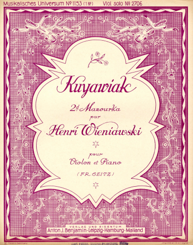 Wieniawski - Kujawiak in A minor - Scores and Parts