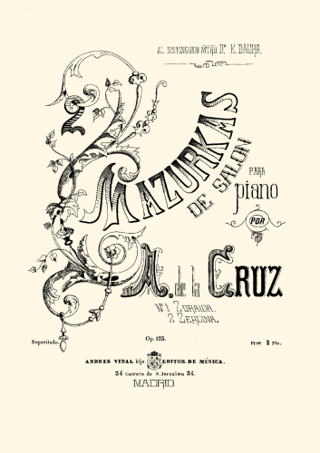 Cruz - 2 Mazurkas de Salon, Op. 123 - Score