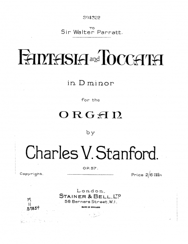 Stanford - Fantasia and Toccata, Op. 57 - Score
