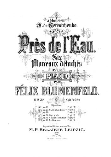 Blumenfeld - Six Pieces, Op. 38 - Nos. 2, 3, 4, and 6