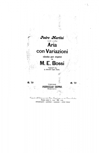 Martini - Organ Sonata in C major - Score